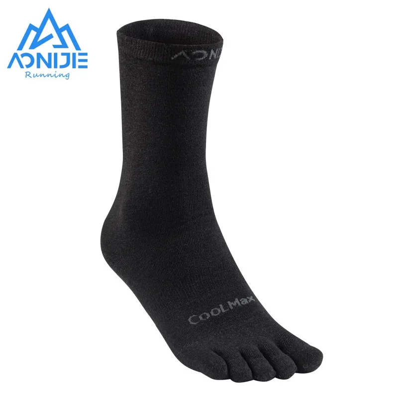 One Pair AONIJIE E4831 Middle Tube Sports Bottoming Socks Thin Stocking Running Fivetoes Socks Toe Socks for Running Hiking Gym