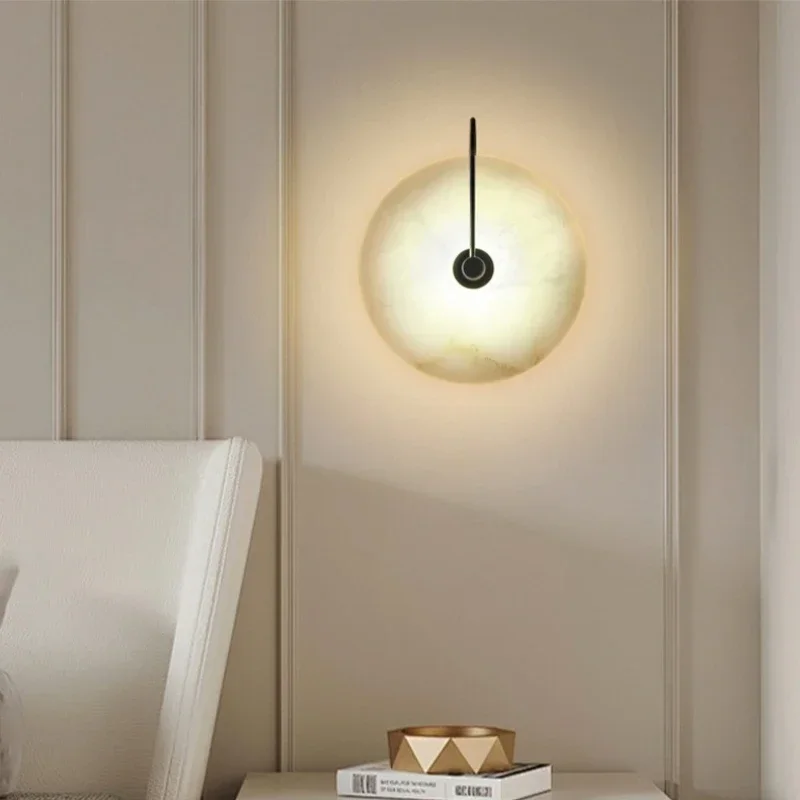 

Nice Modern Marble Wall Lamp LED Bedroom Atmosphere Bedside Lamp