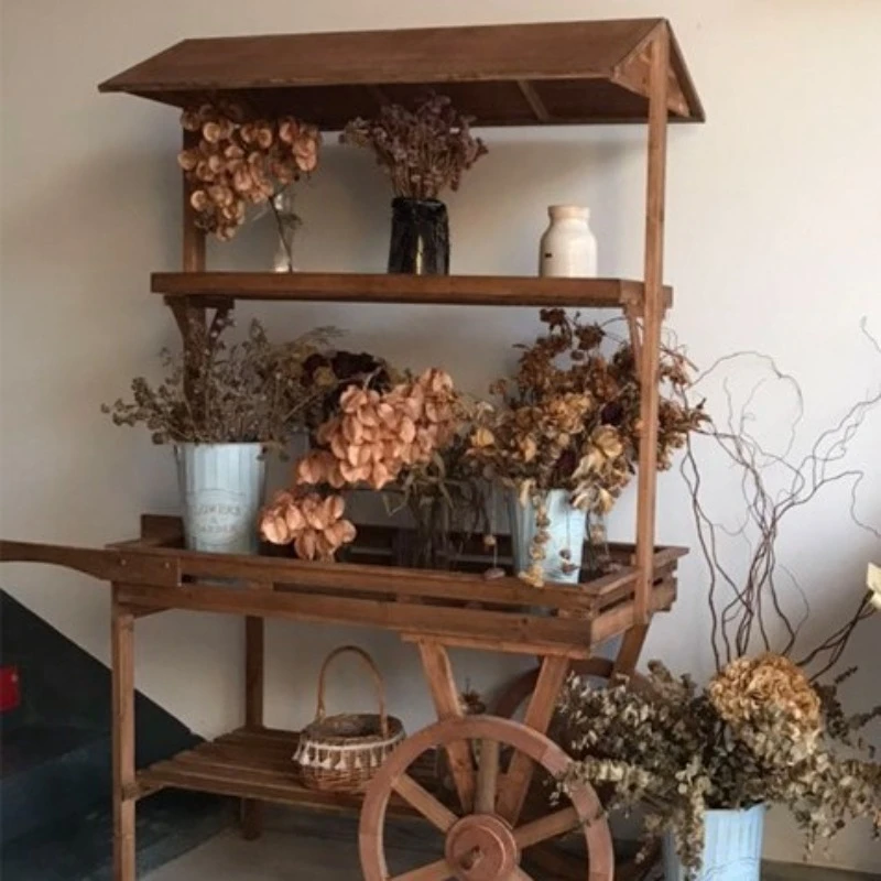 Vintage succulent flower stand, trolley greenhouse, window rack, flower shop display stand