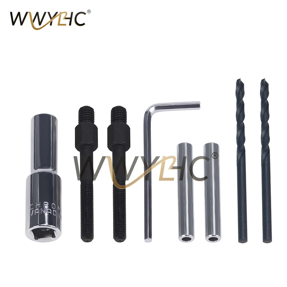 Steel 16pcs Damaged Glow Plug Removal 8mm 10mm Damaged Glow Plug Extractor Repair Tool Set for Cylinder Heads 0.3in 0.4in