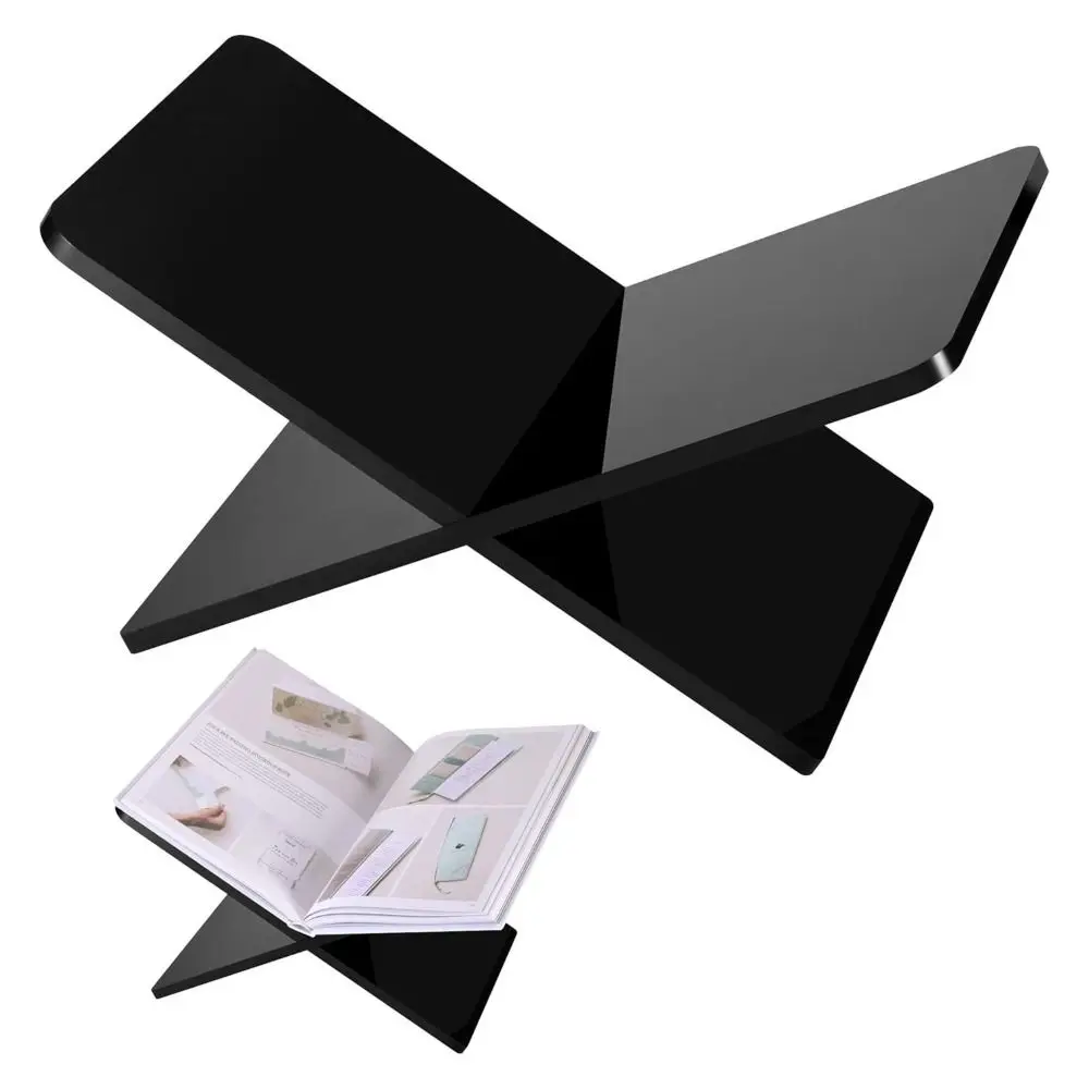 Transparency Acrylic Book Stand Minimalist Ergonomic Recipe Holder Hands-Free Reading Large Size Book Holder Bible Stand