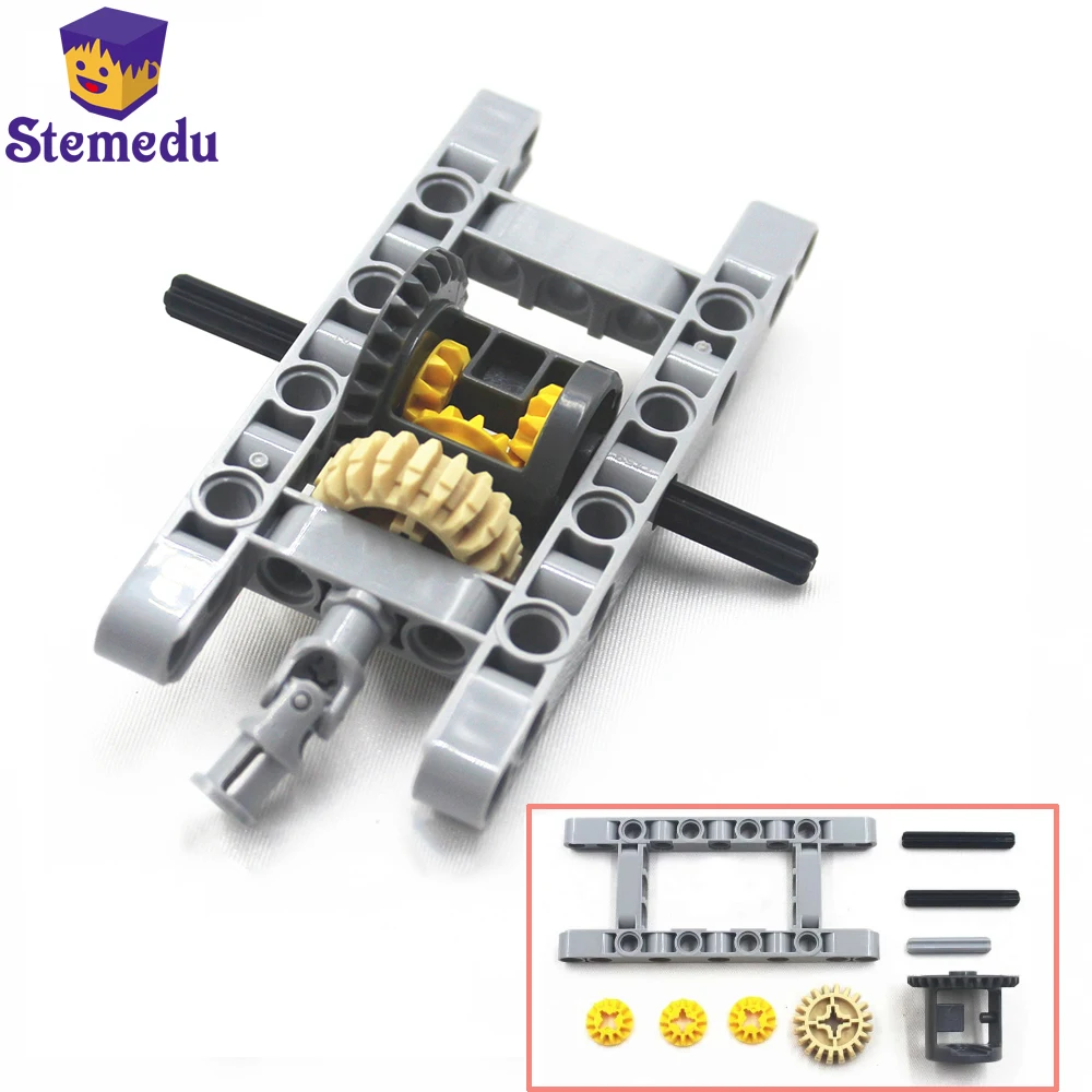 

MOC blocks Technical Parts Differential Gear Box Kit (Gears, pins, Axles, Connectors) Chassis Part Compatible brands for 62821