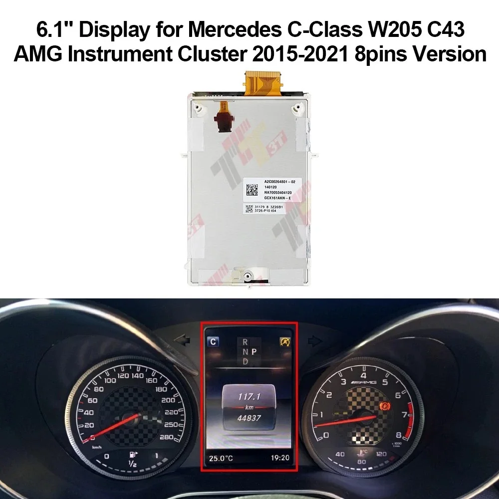 Instrumentencluster 8-Pin 6,1"-Display für Mercedes GLC X253 C200 C300 C43 AMG, C-Klasse W205 – Detail 3