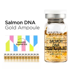 Salmon DNA Gold Ampoule Skin Booster Serum Kit MTS Solution Essence for Anti Wrinkle Skin Regeneration Brightening  12Pcs/box