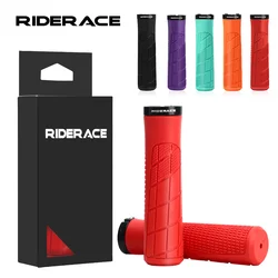 RIDERACE Mountain Bike Handlebars Grips TPR Rubber Ergonomic Mtb Bicycle Handle Bar Bmx Steering Grip Anti-skid Comfy Bar Ends