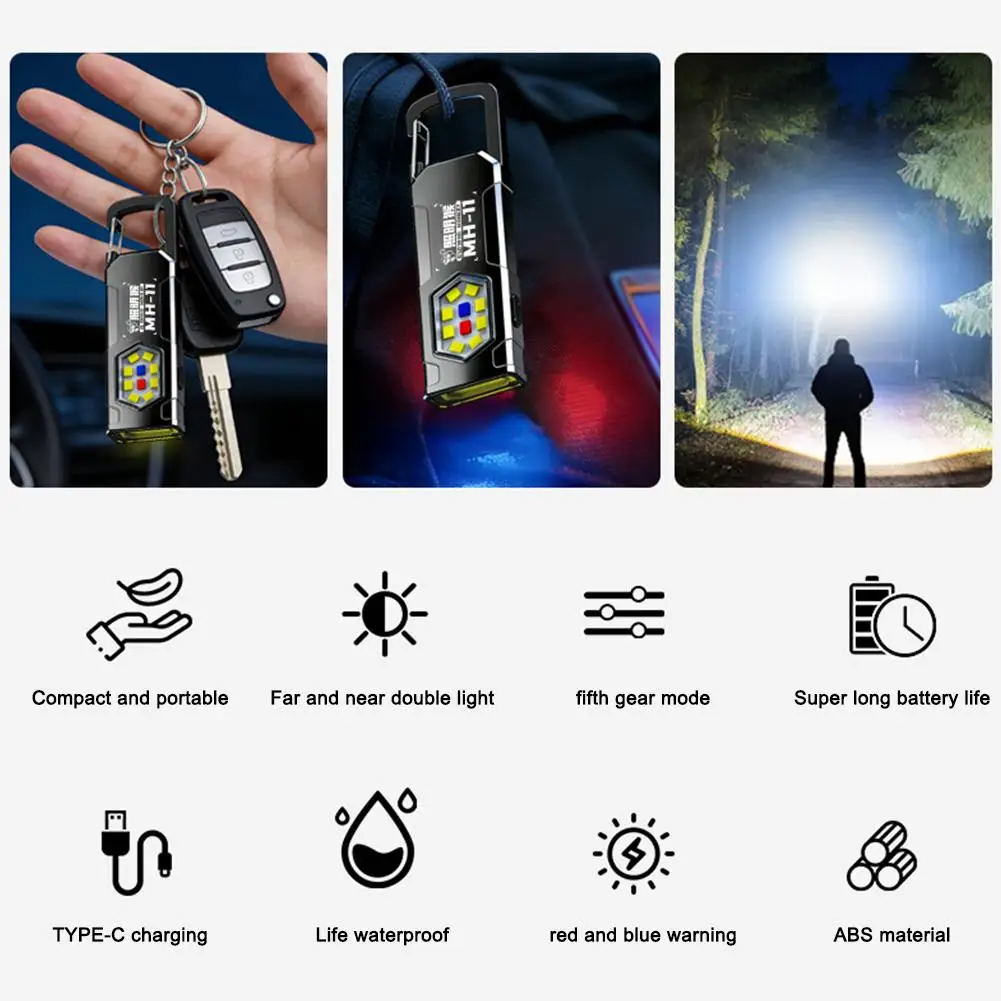 Newly upgrade Work Light LED Flashlight  Portable Mini Torch Light Pocket Lantern Flood Work Light Outdoor Camping Hiking Tool