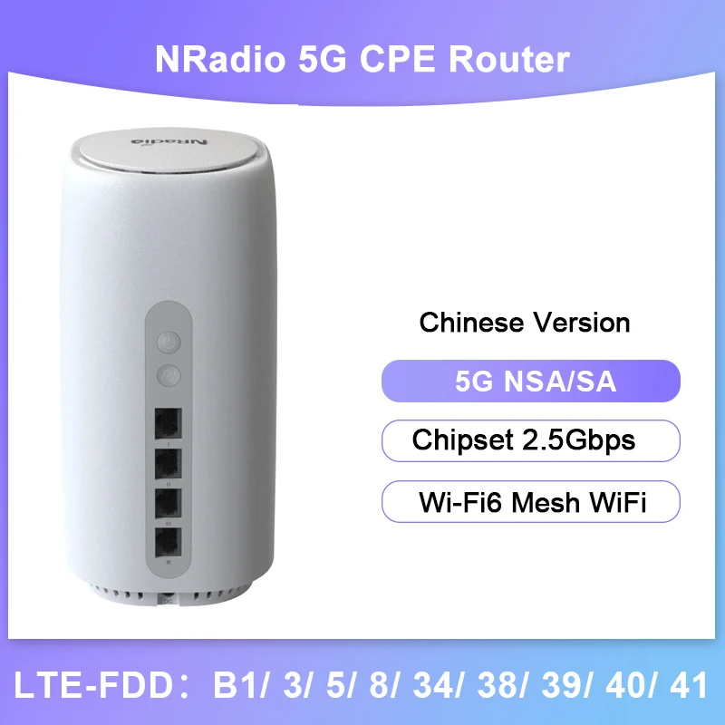 เราเตอร์ nradio ใหม่ปลดล็อค CC8-520 5G CPE Gigabit Mesh WiFi 6 nsa/sa เครื่องรับส่งสัญญาณ WIFI โมเด็ม5G WiFi ซิมการ์ด WiFi repeater
