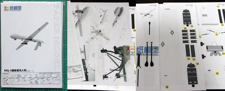 MQ1 المفترس الطائرات بدون طيار ورقة نموذج DIY لغز اليدوية اوريغامي لعبة الطائرات Papercraft بوتيك شعبية