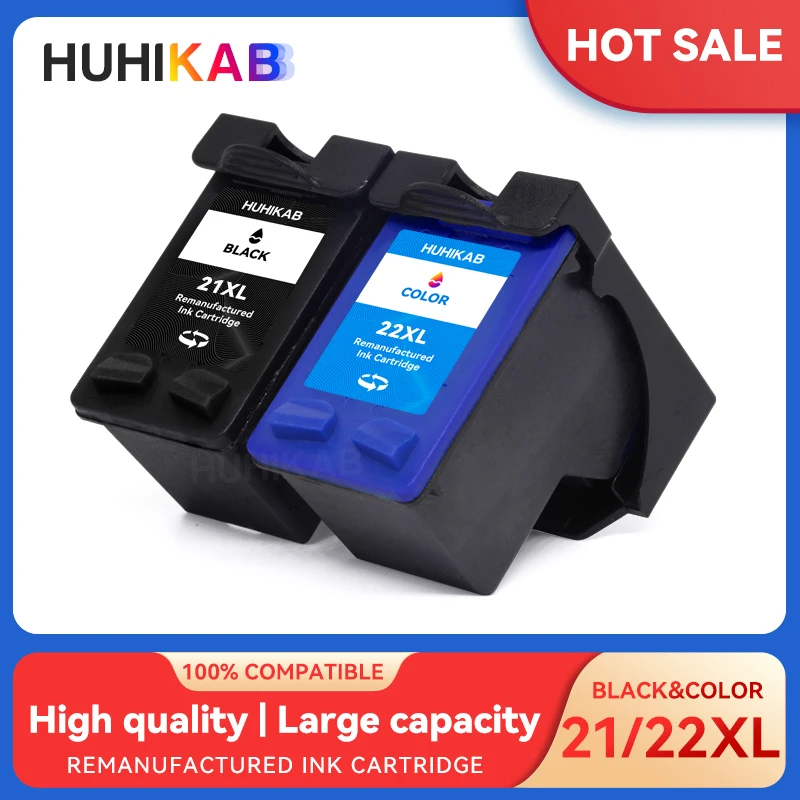 

Сменный картридж HUHIKAB для принтера HP 21, HP 21XL 22 XL Deskjet Envy D1520 D1550 F2240 F2250