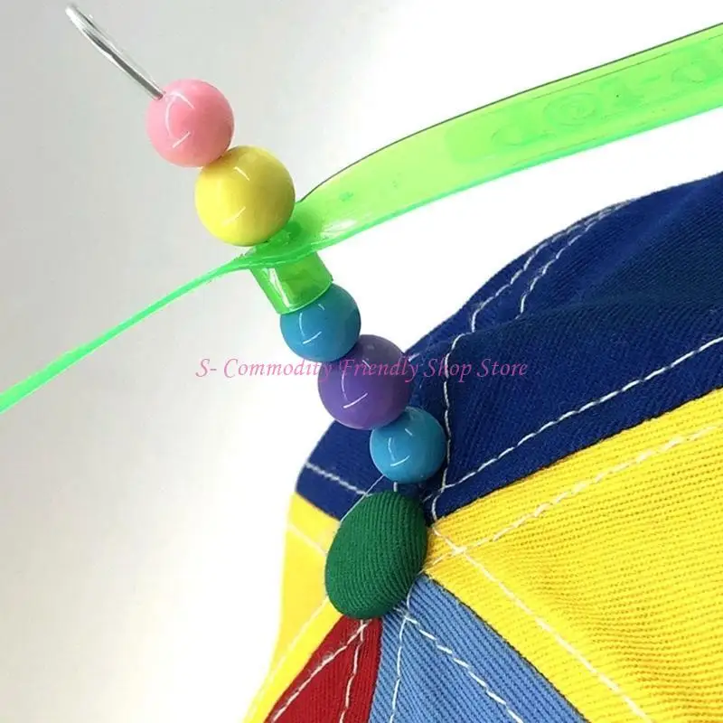 85AE قبعة بيسبول بألوان قوس قزح مع قبعة شمسية مروحية مرحة للمروحة #5