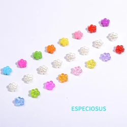 Multi Color Acrylic Blossom Loose Beads Cute Pearl Small Flower Spacer DIY Jewelry Making Departments Bracelet Braid Accessories