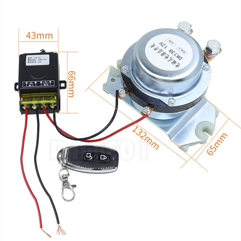 

300A100A Large Current Battery Leakproof Electromagnetic Auto Relay Motor Car Power Main Switch 12v24v