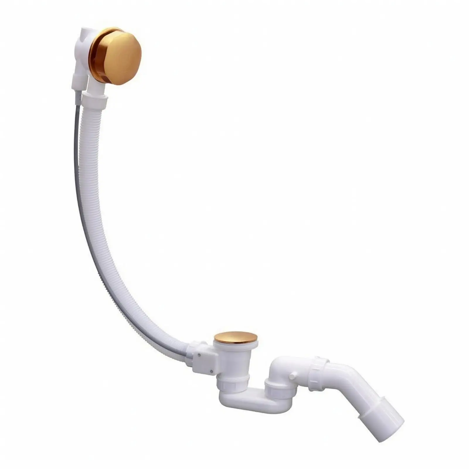 Leak Proof Bathtub Drain Assembly with Flexible Pipe and Lift Control for Bath Waste and Overflow