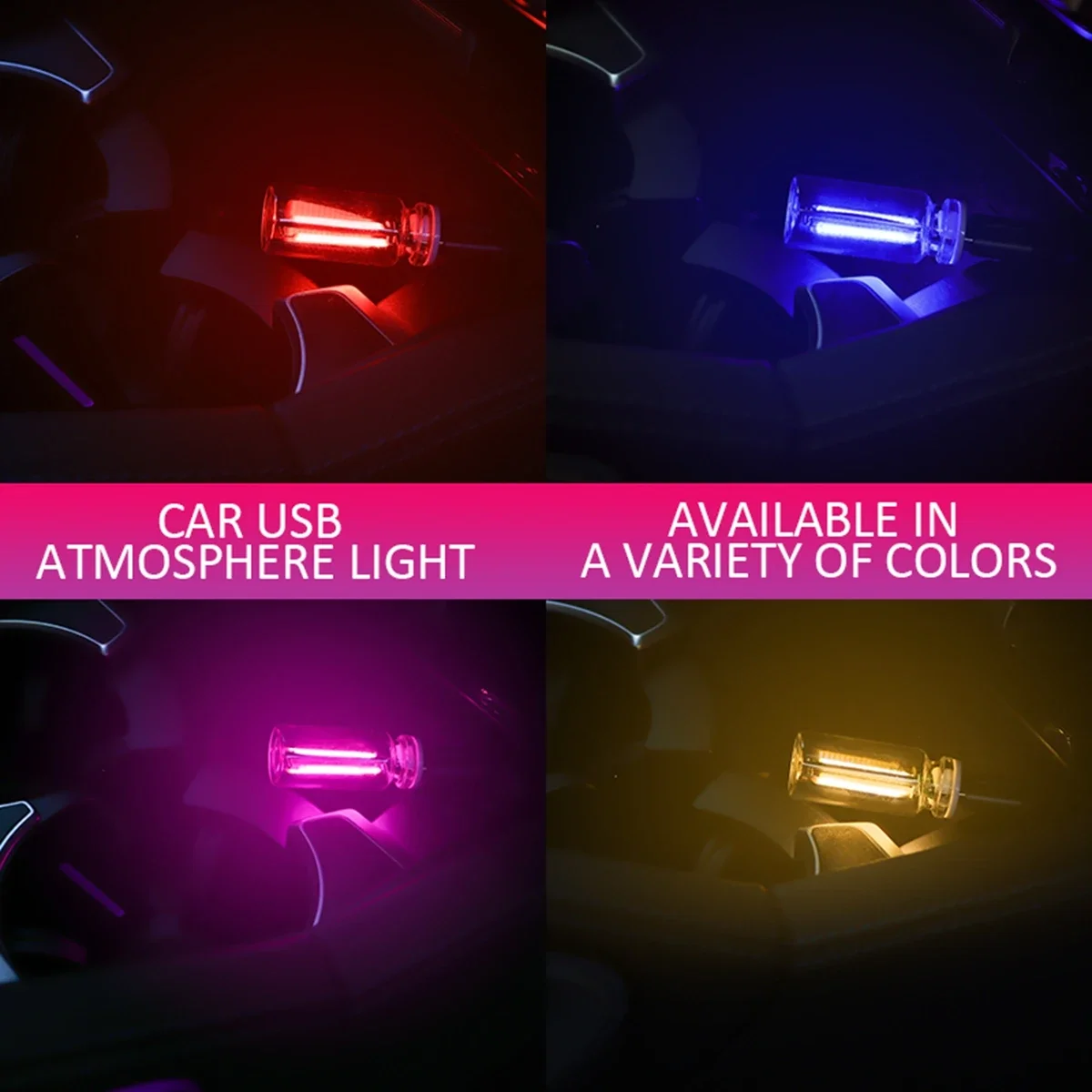 Car USB Night Light Glass Bottle Light Touch Adjustable LED USB Lamp Dimmable Portable Mini Glass Bottle Night Lamp USB image 2