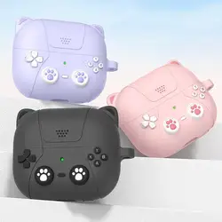 For Samsung Galaxy Buds 3/3pro Earphone Cover Cute Cat Style Skin-friendly Liquid Silicone Dustproof Earphone Protective Case
