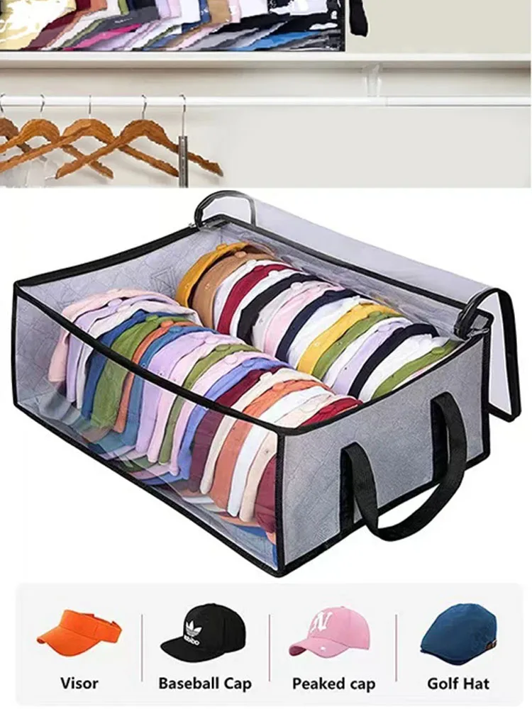 Baseballkappen-Aufbewahrungsbox, bietet viel Platz, kann breite Hut-Aufbewahrungstaschen enthalten, geeignet für die Aufbewahrung von Hüten im Kleiderschrank, staubdicht. – Detail 2