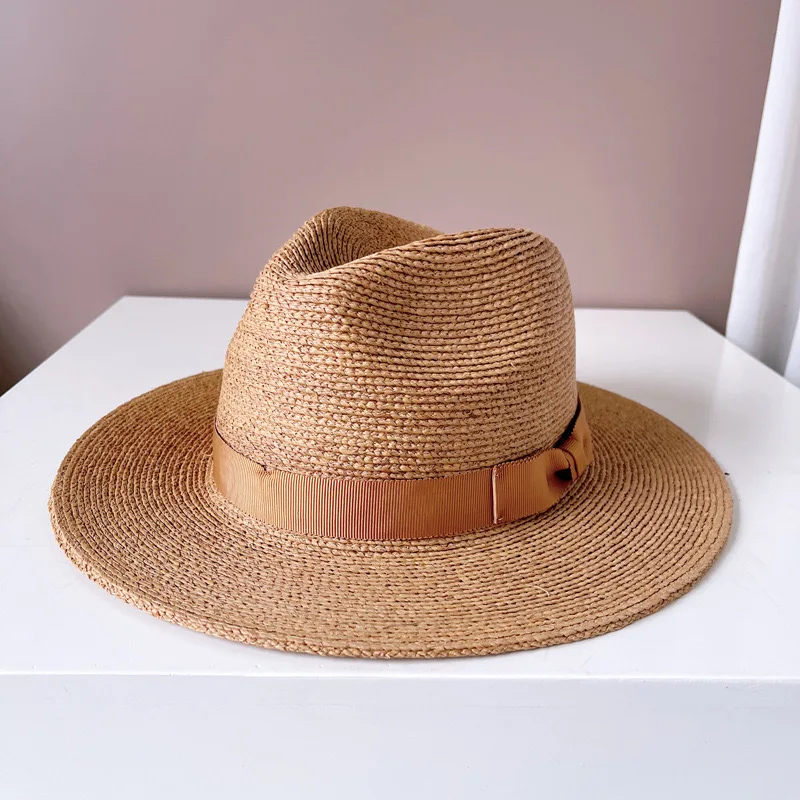 2024 New Women's Hat Sun Hat Ribbon Band Men's Straw Hat Summer Panama Official Outdoor Party Picnic Hat Tomkhu