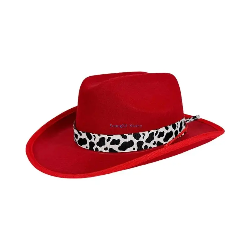 P8DB Cappelli da cowboy regolabili con design a mucca per bambini Equestre durevole