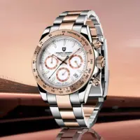 Reloj de Pulsera PAGANI DESIGN 2026, Cronógrafo de Oro Rosa para Hombre, Reloj de Cuarzo de Lujo con Fecha Automática y Correa de Acero Inoxidable