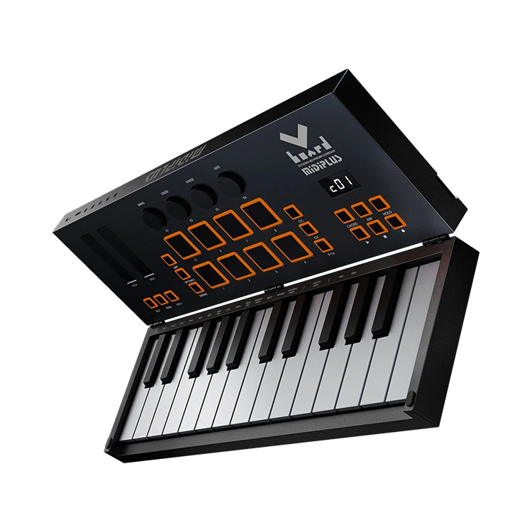 Midiplus Vboard 25 Mobile Portable Mini Electronic Music Arrangement 25 Keys Folding MIDI Keyboard Controller With Pad