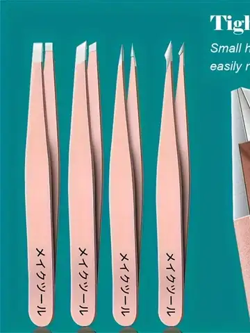 Ensemble de 1/4 pinces à épiler professionnelles pour la suppression des poils des sourcils, parfaites pour une épilation très facile et décontractée