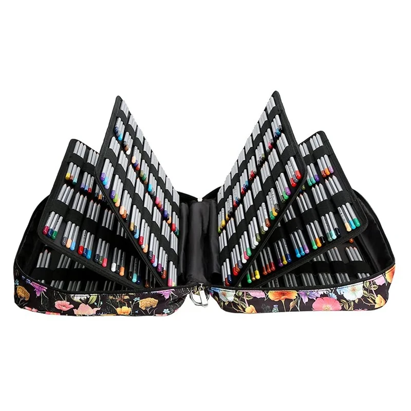 Kotak Pensil Warna Portabel Kotak Pensil 480 Slot atau 320 Organizer Kotak Pena Gel dengan Tali untuk Pelajar atau Artis