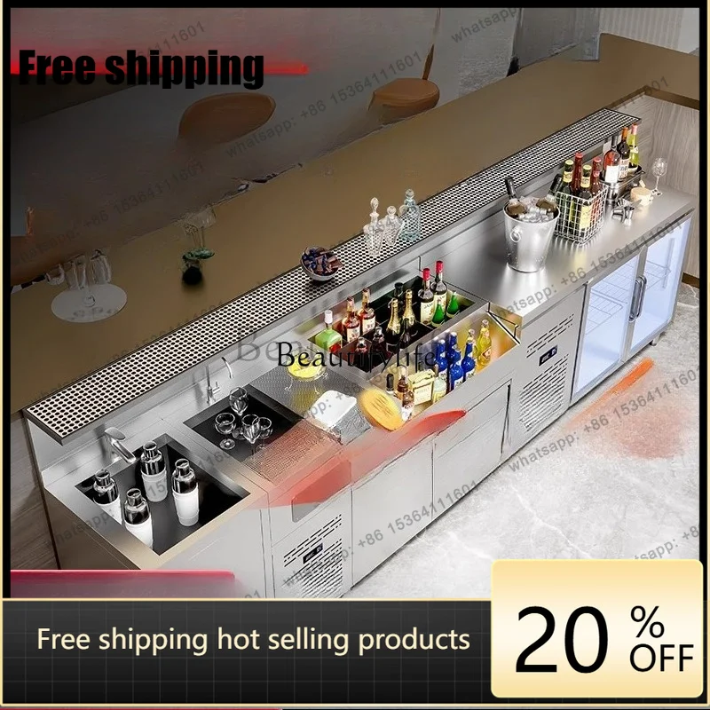 Factory Direct Stainless Steel Custom Workbench Water Bar Operation Wine Cabinet Equipment