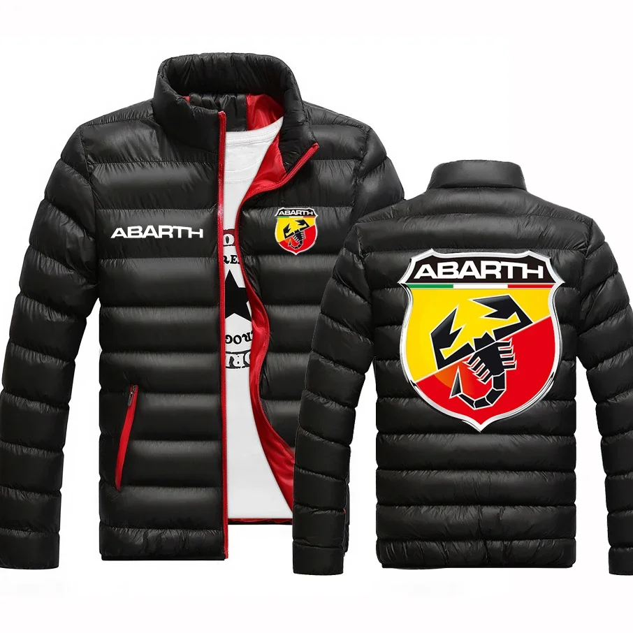 ABARTH-Jaqueta de zíper de algodão confortável masculina, monocromática, casacos estampados, moletons universitários quentes, inverno, 2023