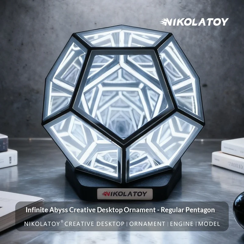 NIKOLATOY Infinity Dodecahedron LED Light Creative Desktop Ornament Ambient Decor Lamp For Home Office