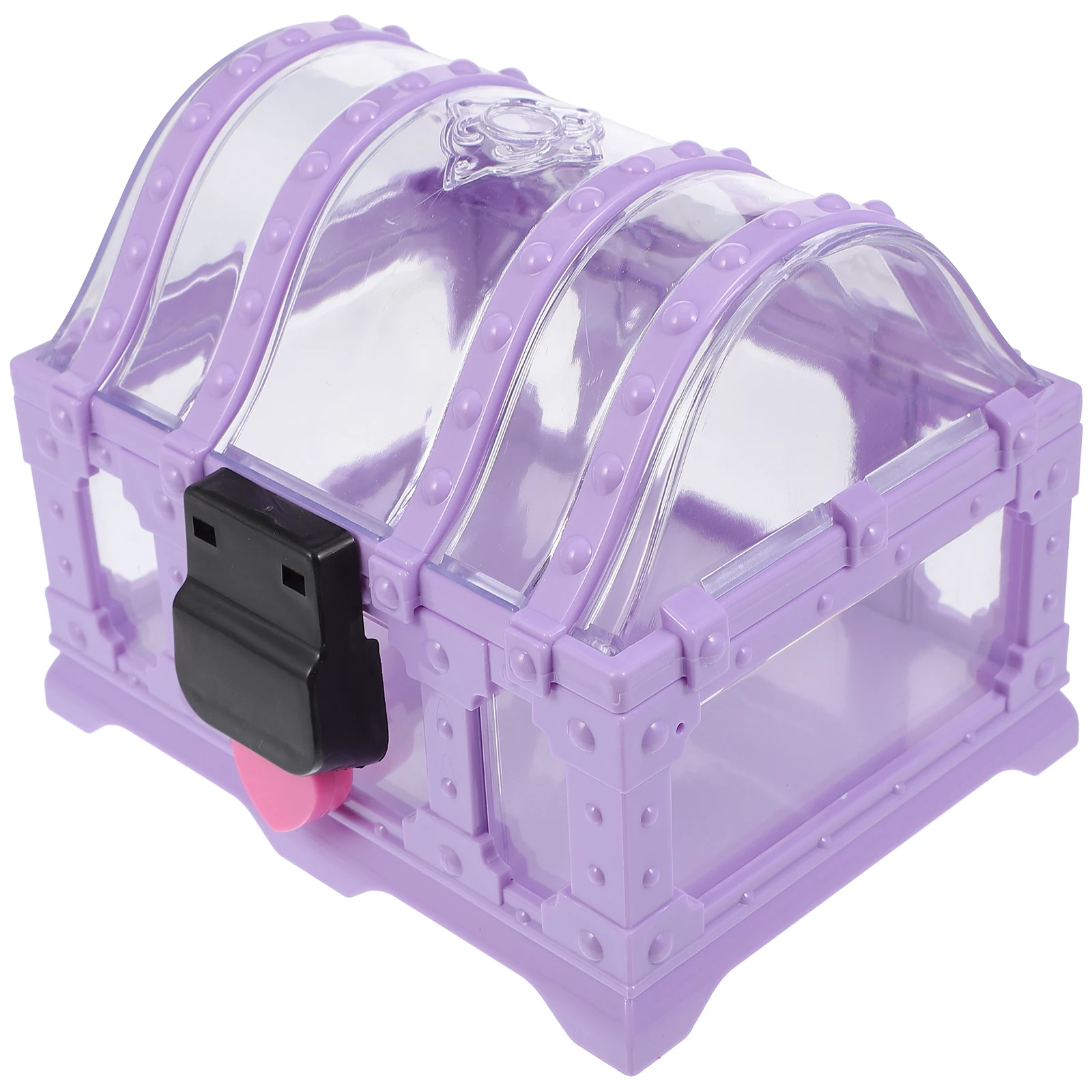 

Crystal Jewelry Box Lock ABS Desktop ganizer Purple Small Storage Case for Girls Keeps Necklace Headdress Practical Sundries