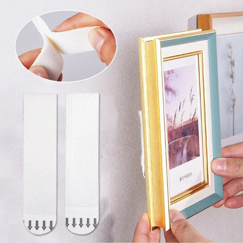 12 Paar DIY Command Klebstreifen, starke doppelseitige Klebebänder, unsichtbare Fotorahmen-Befestigungsstreifen für Zuhause und Büro, Wandmontage – Detail 8