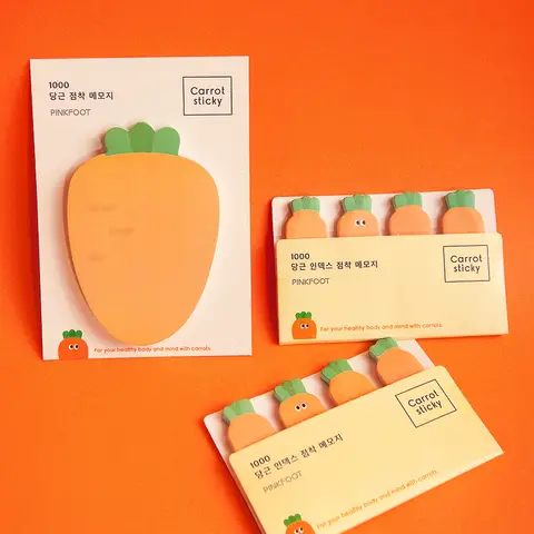 당근 메모 메모 노트 용지에 대한 귀여운 만화는 창의적인 메시지 메모를 붙일 수 있습니다. 학생을 위한 귀여운 문구 N 번