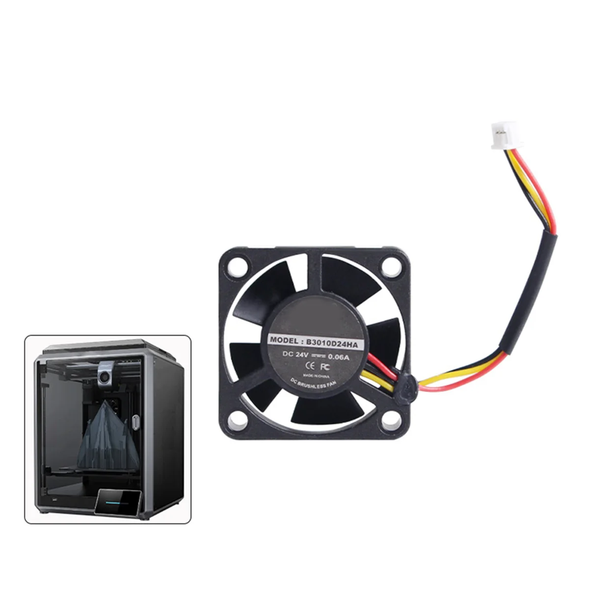 A44M For CREALITY K1/K1 Max 3010 Fan DC24V Cooling Hotend Fan 13000 Rotating Speed Fans 3D Printer Accessory