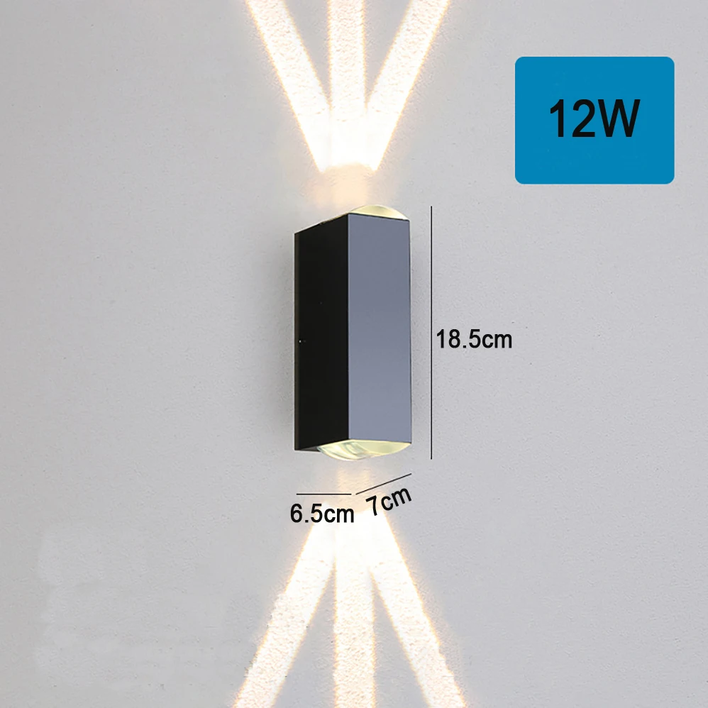 LED Wall Lamp Indoor and Outdoor AC85-265V 6W 12W Modern Minimalist Style IP65 Waterproof Lamp with 3 Years Warranties