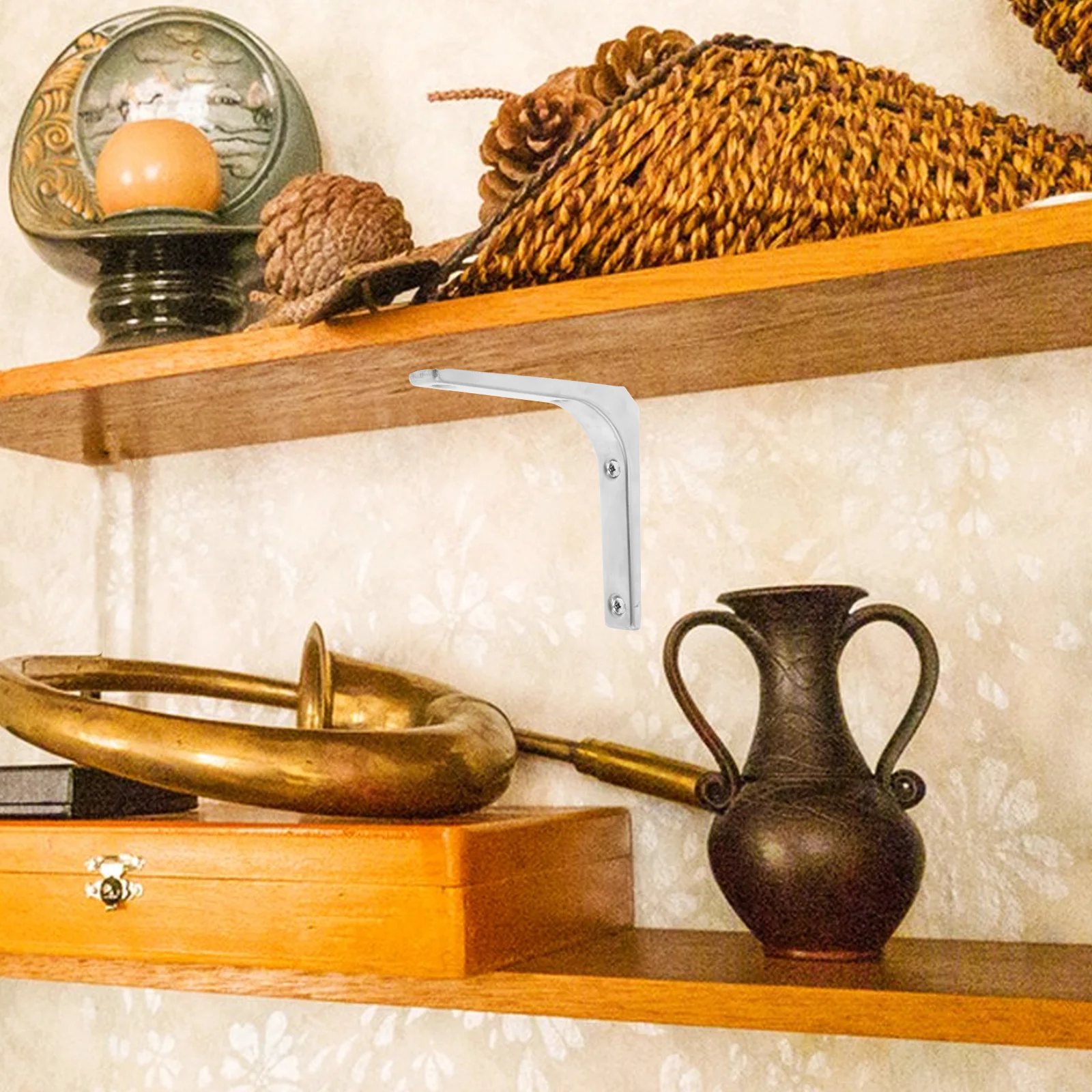 4 قطع من دعامات الرف المثلثة المصنوعة من الفولاذ المقاوم للصدأ شديدة التحمل، أرفف عائمة مثبتة على الحائط تدعم ديكور المنزل والمكتب