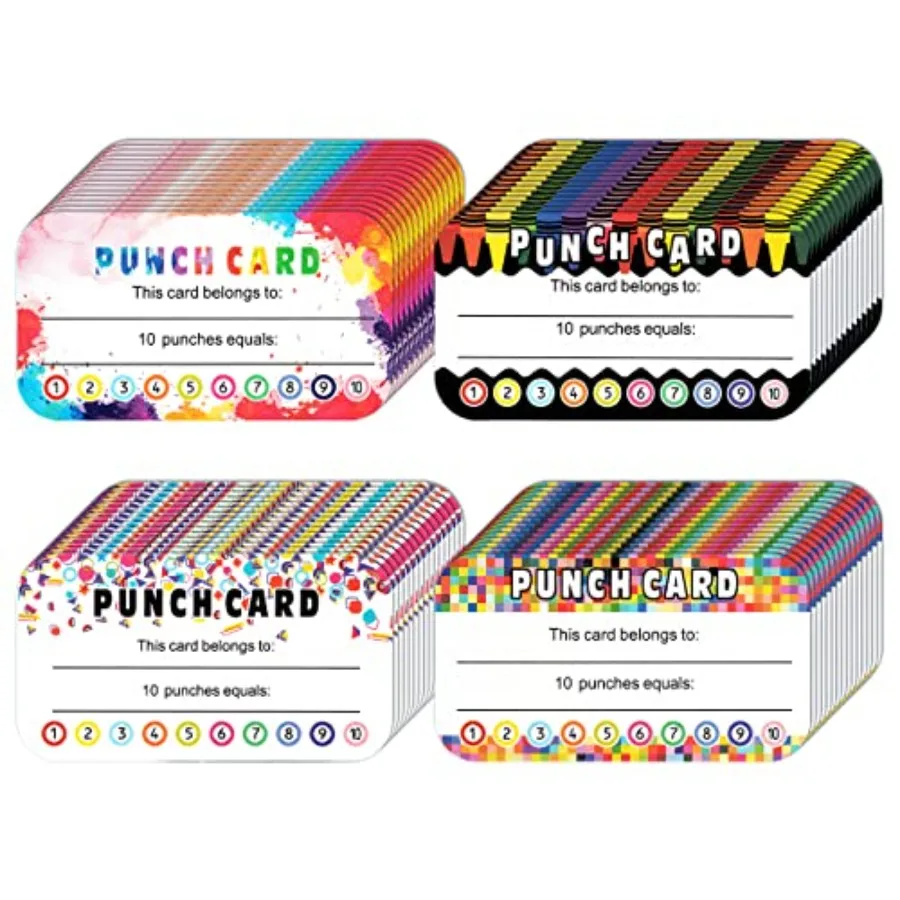 

320 Pieces Punch Cards Incentive Student Reward Card Awards Loyalty Cards for Classroom Behavior Teachers Students Business Pun