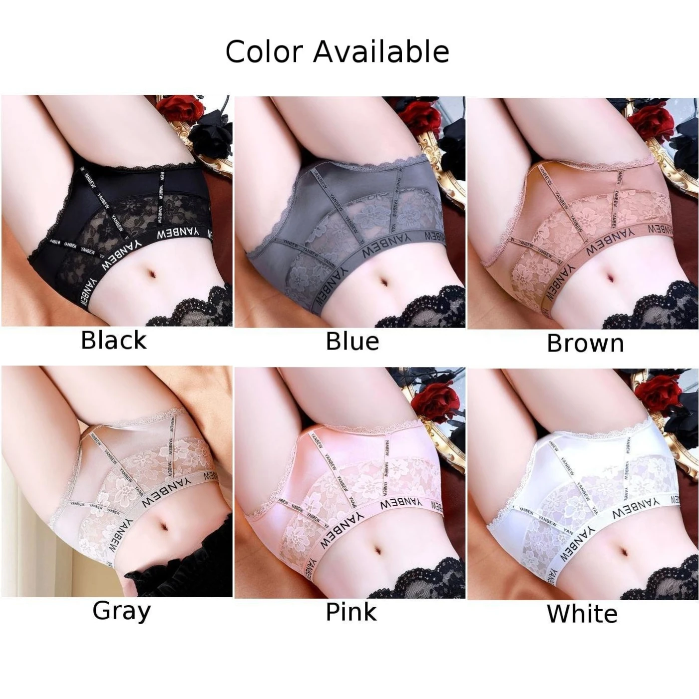 Womens Underwear Breathable Lace Stitching Women Secret Clothes Letters Penetration Printing Briefs Women\'s Panties Hot Lingerie