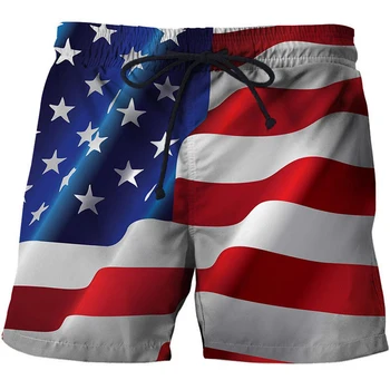 Maillots de bain pour hommes Shorts drapeau américain planche de surf 3d court enfants Shorts de plage hommes tronc drapeau américain maillot de bain pantalons de sport slips garçon