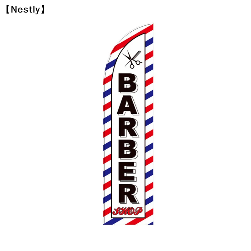 Barber Shop  Flag Single-Side Barber Shop  Flag Banner Black Sleeve Decorative Flags Big Size〔Nest〕