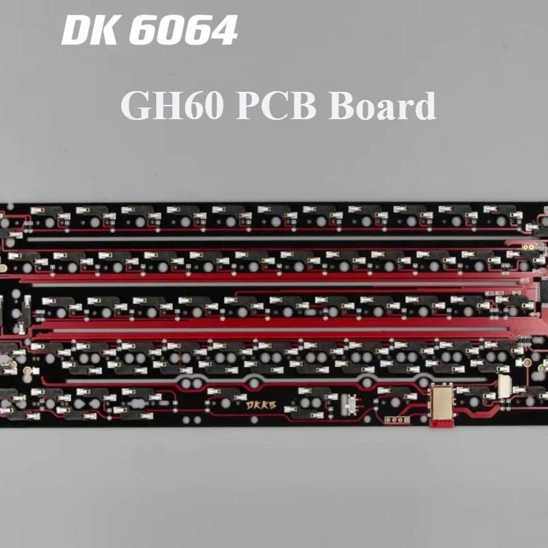 

DK6064 PCB Board for Mechanical Keyboard Wireless Bluetooth Tri-mode ISO ANSI Hotswap PCB Support VIAL for GH60 Keyboard