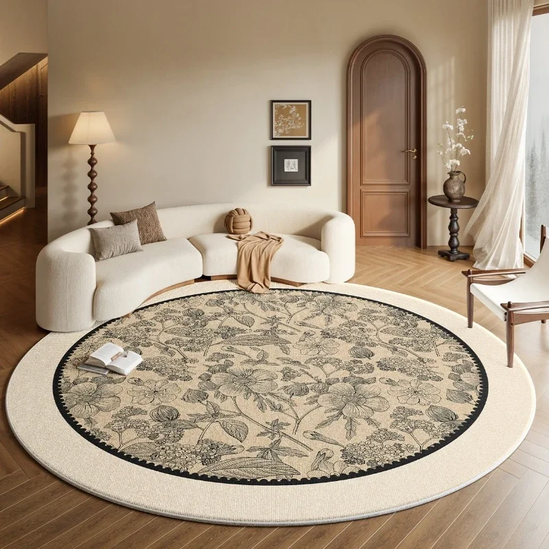 Round Carpet Bedroom Bedside French Medieval Style Cloakroom Dressing Table Chair Floor Mat Home Decoration Living Room Rugs