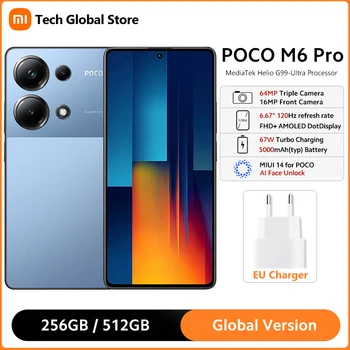 Global Version POCO M6 Proสมาร์ทโฟน 12GB 512GB Helio G99 Ultra 6.67 