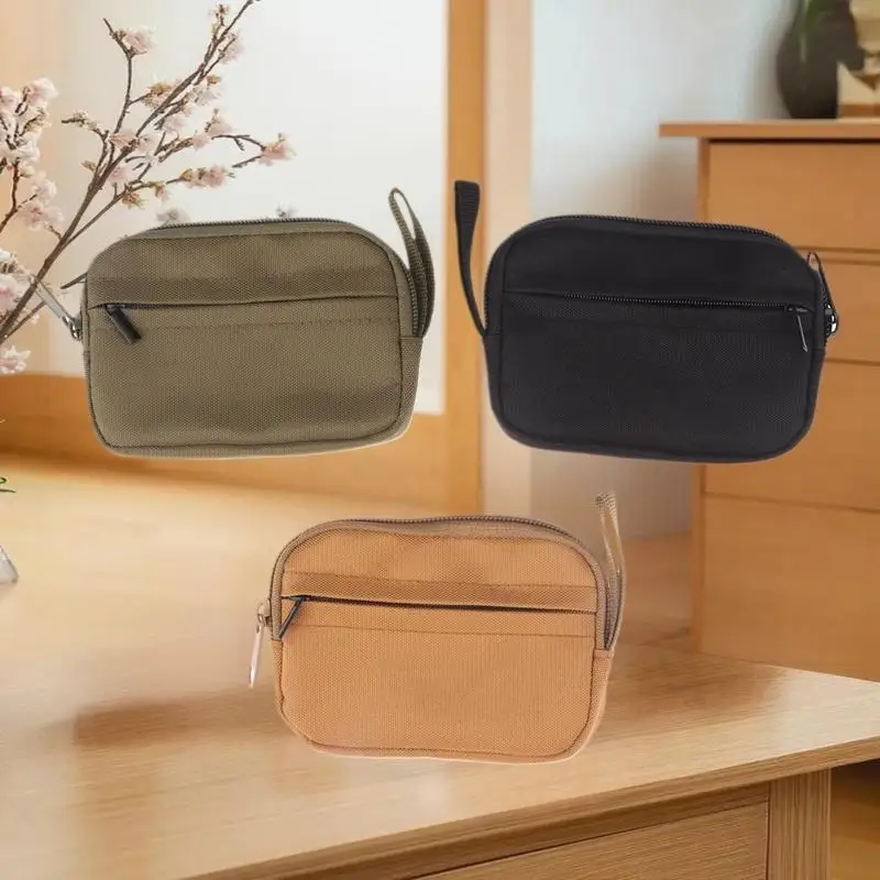 Oxford pano masculino carteira fones de ouvido saco de armazenamento titular do cartão de crédito caso para meninos meninas viagem cartão bancário organizador zíper moeda bolsa