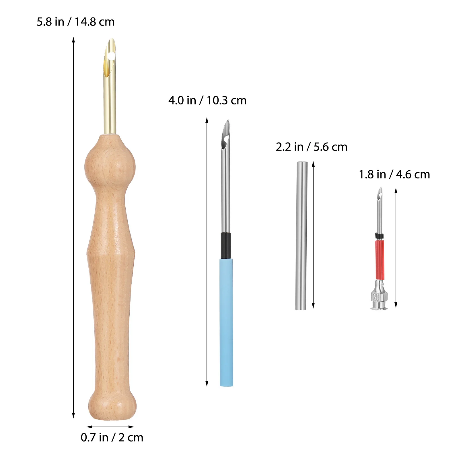 

Punch Needle Set Multiple Sizes Durable Metal Handles Comfortable Grip Suitable for Beginner and Expert Crafters