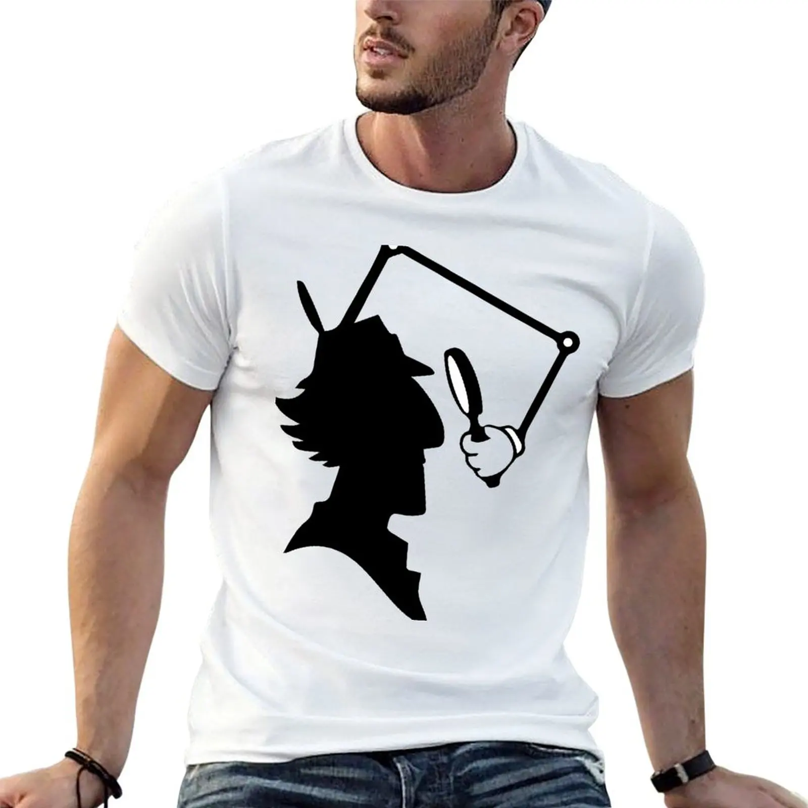 

Inspector Gadget silhouette T-Shirt man t shirts cotton man graphic t shirt T-Shirt