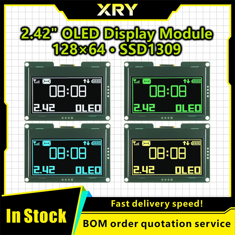 modulo-de-display-oled-lcd-de-242-polegadas-128x64-ssd1309-12864-com-interface-serial-spi-iic-i2c-de-7-pinos-para-arduino-uno-r3-c51