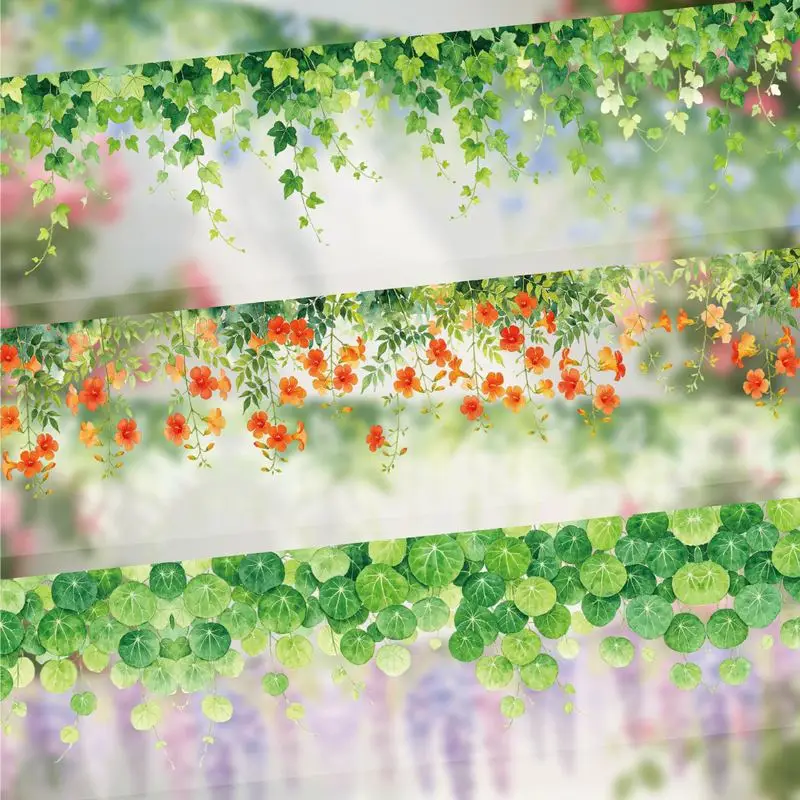 1Roll 2m Trailing Plant Vine Repeat Washi Tape Stickers, Scrapbooking DIY Decor Materials
