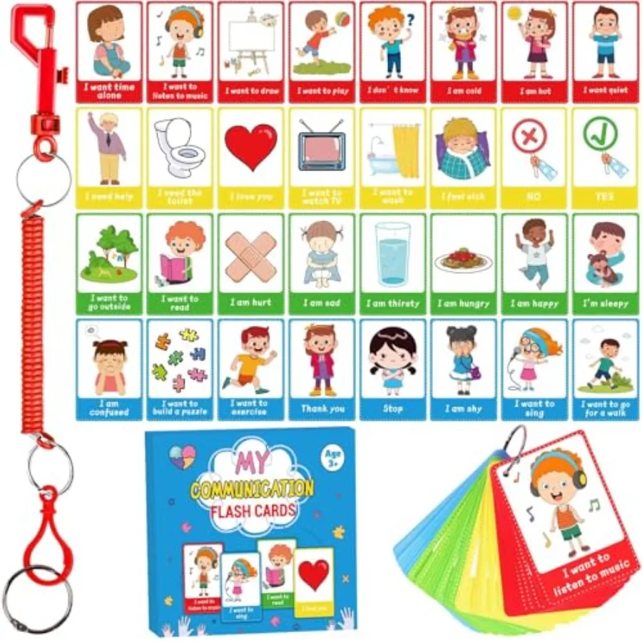 

PCS Autism Communication Cards for Speech Delay and Adults Special Needs Visual Aid Language Learning Cue Cards Special Ed Feel