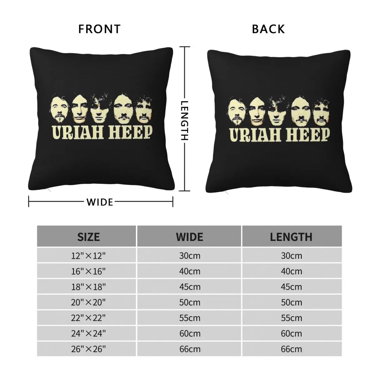 Uriah Heep Band Square Pillowcase Polyester Linen Velvet Pattern Zip Decor Pillow Case Home Cushion Case 45x45