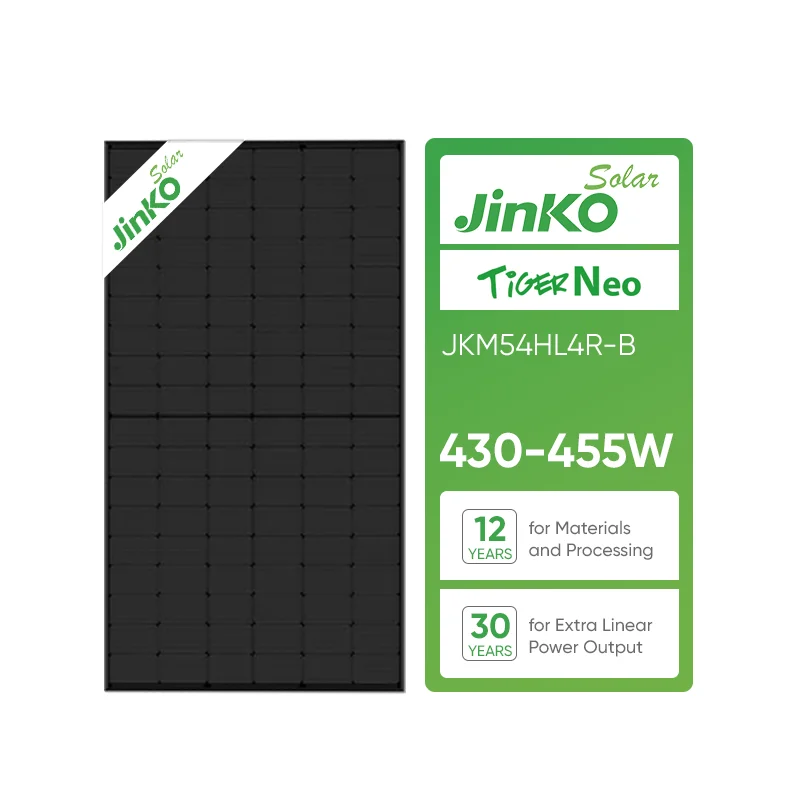 High Efficiency Jinko N Type Solar PV Panel All Black Mono 455W 440W 430W Monofacial Solar Module for Home Use 108Cells